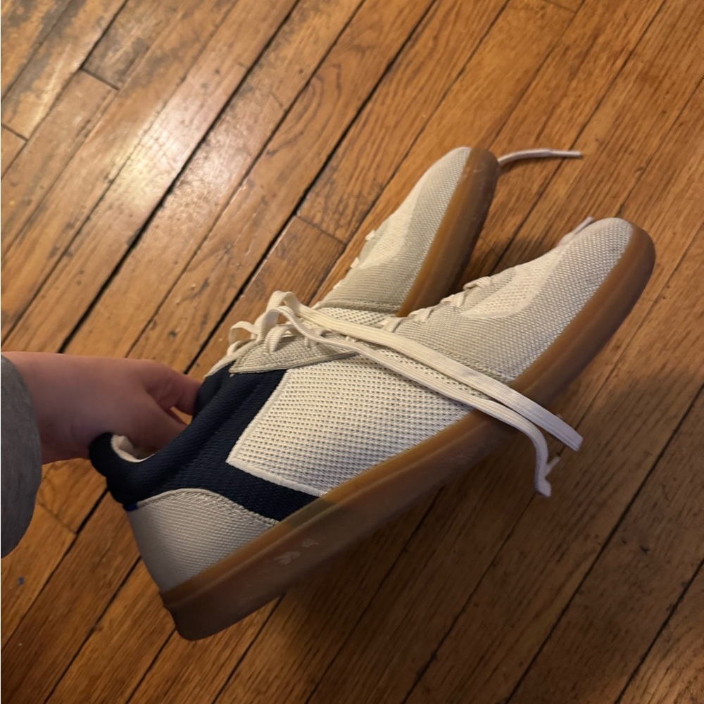 White and Navy Sneakers